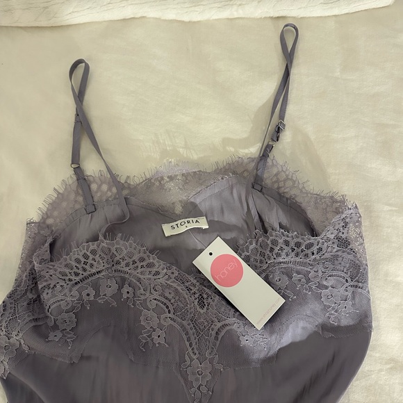 PURPLE SATIN CAMISOLE WITH LACE $20 - Picture 3 of 4